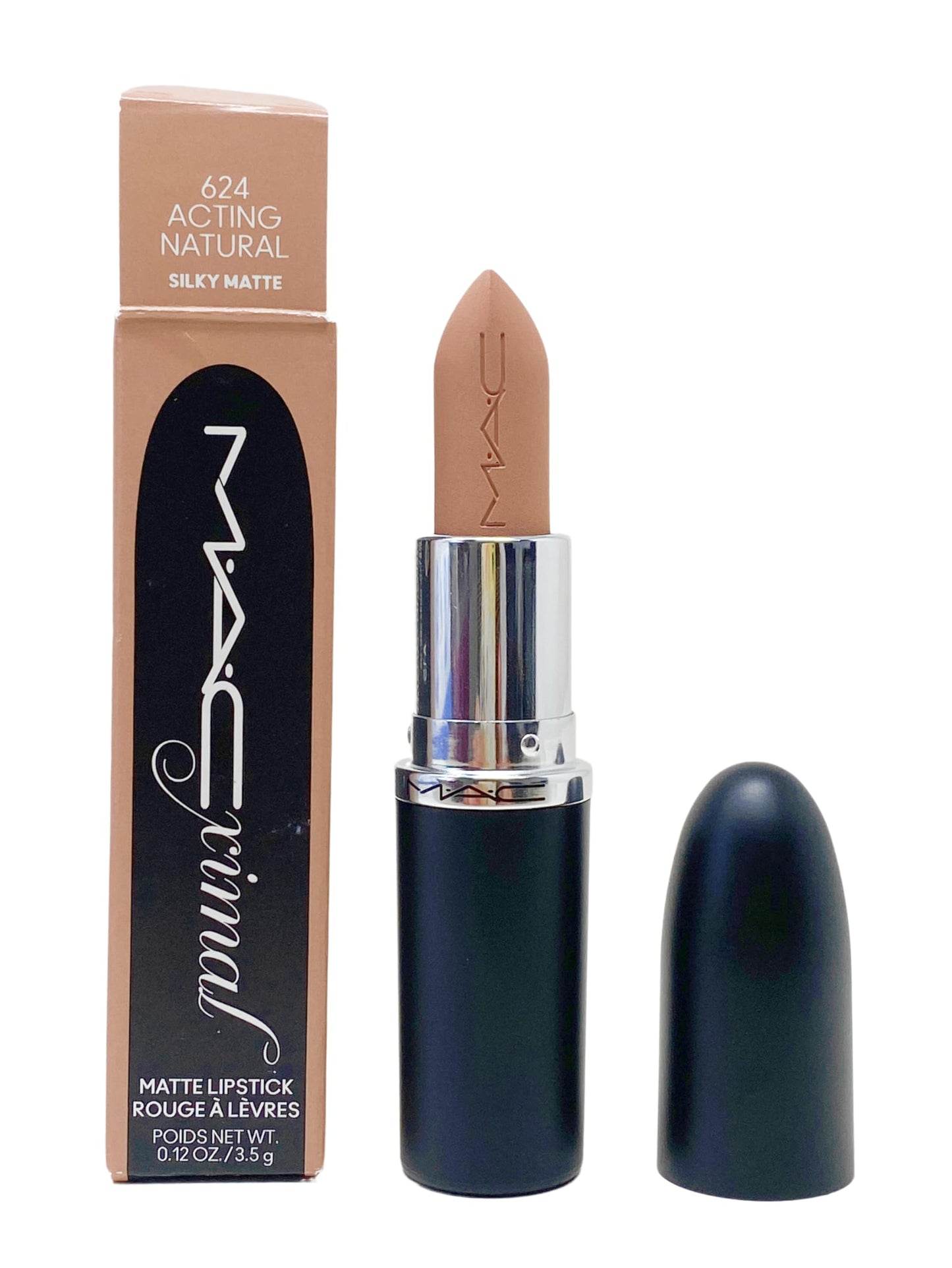 MAC Ximal Silky Matte Lipstick - 624 Acting Natural (Warm toned light nude beige) .12 Oz / 3.5 g Beauty & Personal Care MAC