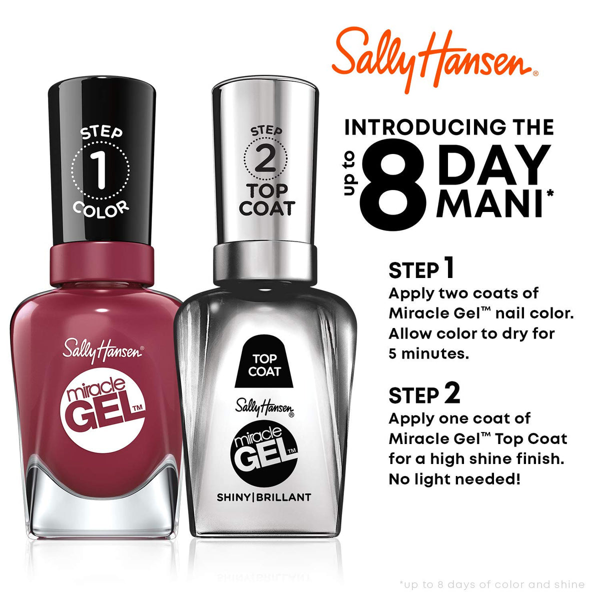 Sally Hansen Miracle Gel Nail Polish, Shade Scarlet Starlet 429 (Packaging May Vary)