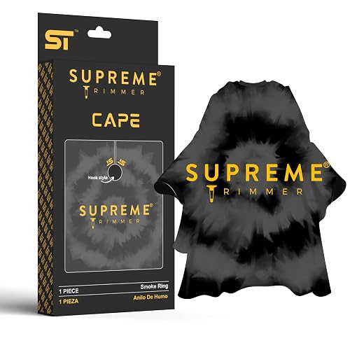 Supreme Trimmer Premium Barber Cape | Professional Hair Stylist Waterproof, Hook Closure Cape; Salon, Barber, or Home Use | Smoke Ring Beauty & Personal Care Supreme Trimmer