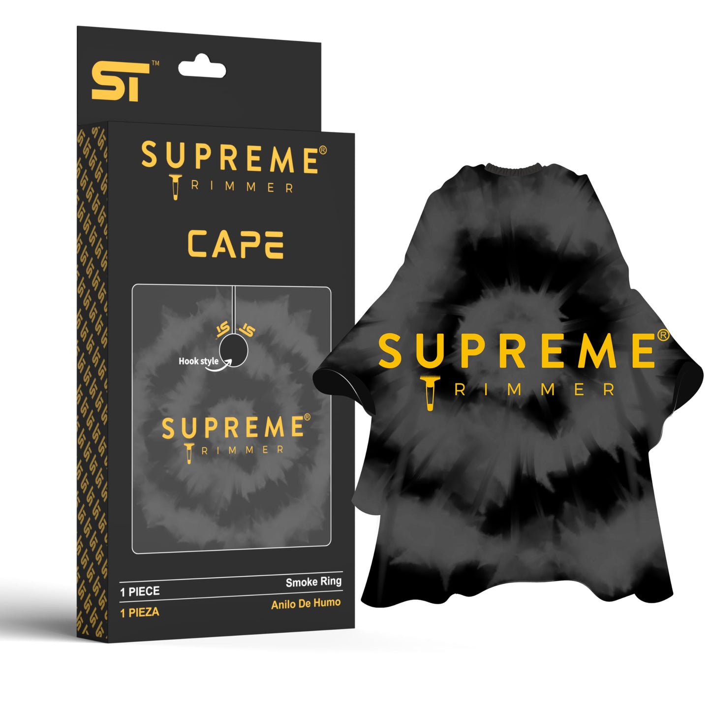 Supreme Trimmer Premium Barber Cape | Professional Hair Stylist Waterproof, Hook Closure Cape; Salon, Barber, or Home Use | Smoke Ring Beauty & Personal Care Supreme Trimmer