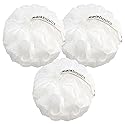 MainBasics Bath Shower Loofah Sponge Pouf Body Scrubber Exfoliator Body Wash Sponge (Set of 3, Snow White) Beauty & Personal Care MainBasics