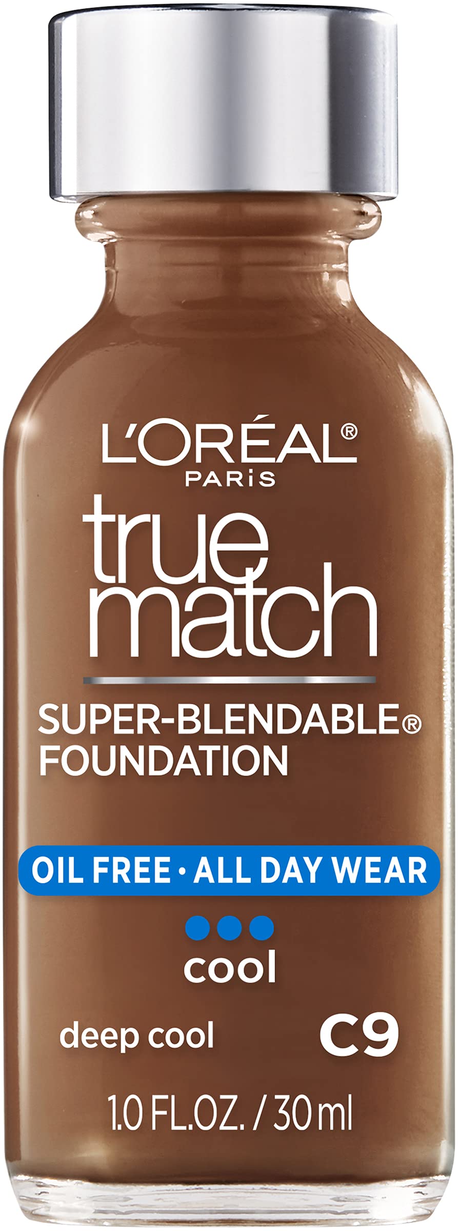 L’Oréal Paris Makeup True Match Super-Blendable Liquid Foundation, Deep Cool C9, 1 Fl Oz, 1 Count Beauty & Personal Care L'Oreal Paris