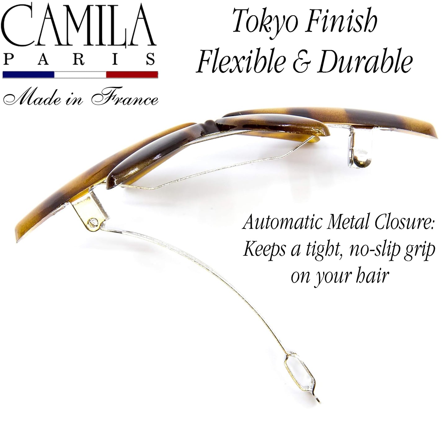 Camila Paris CP2880 French Hair Barrette Clip for Girls Flower, Tokyo, Automatic Clasp Strong Hold Grip Hair Clips for Women, No Slip and Durable Beauty & Personal Care Camila