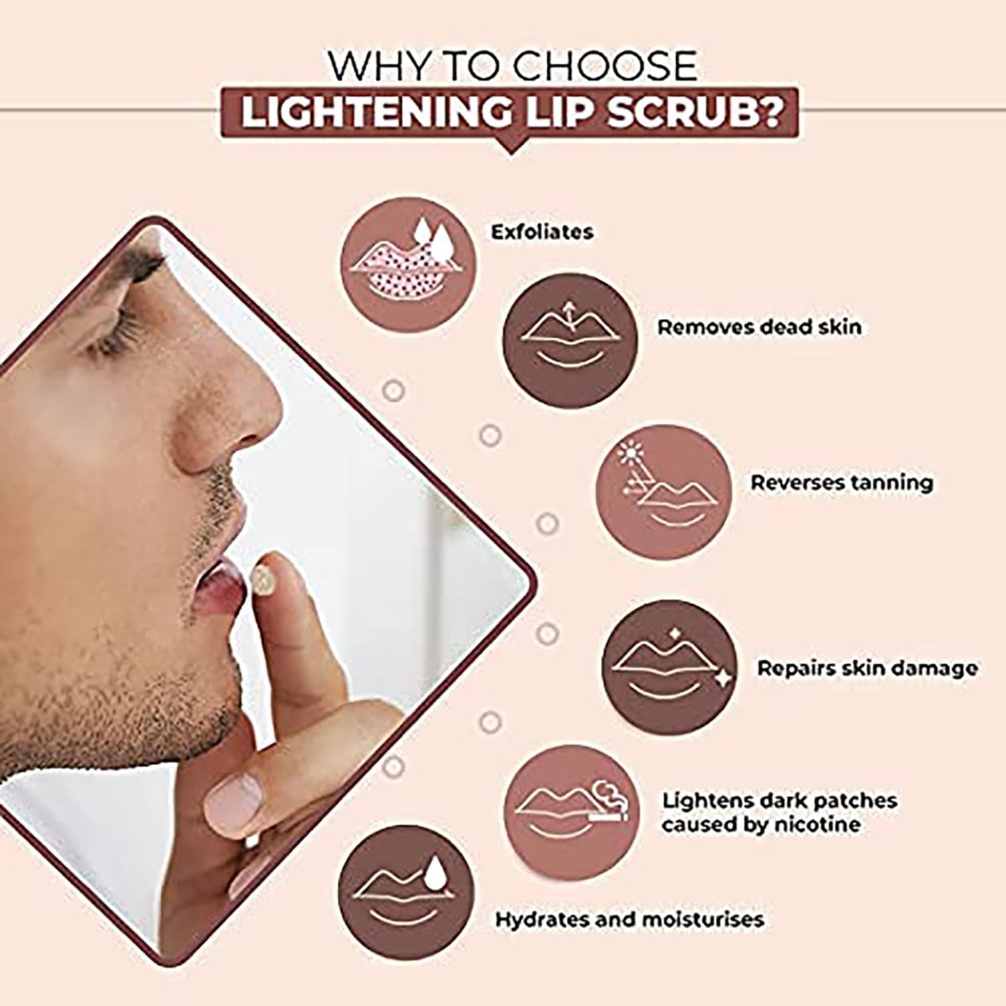 The Man Company Lip Care Combo Lip Scrub & Lip Balm for Dry/Chapped Lips - Lightening & Brightening Dark Lips - Damaged Lips - Soft, Supple Beauty and Personal Care The Man Company
