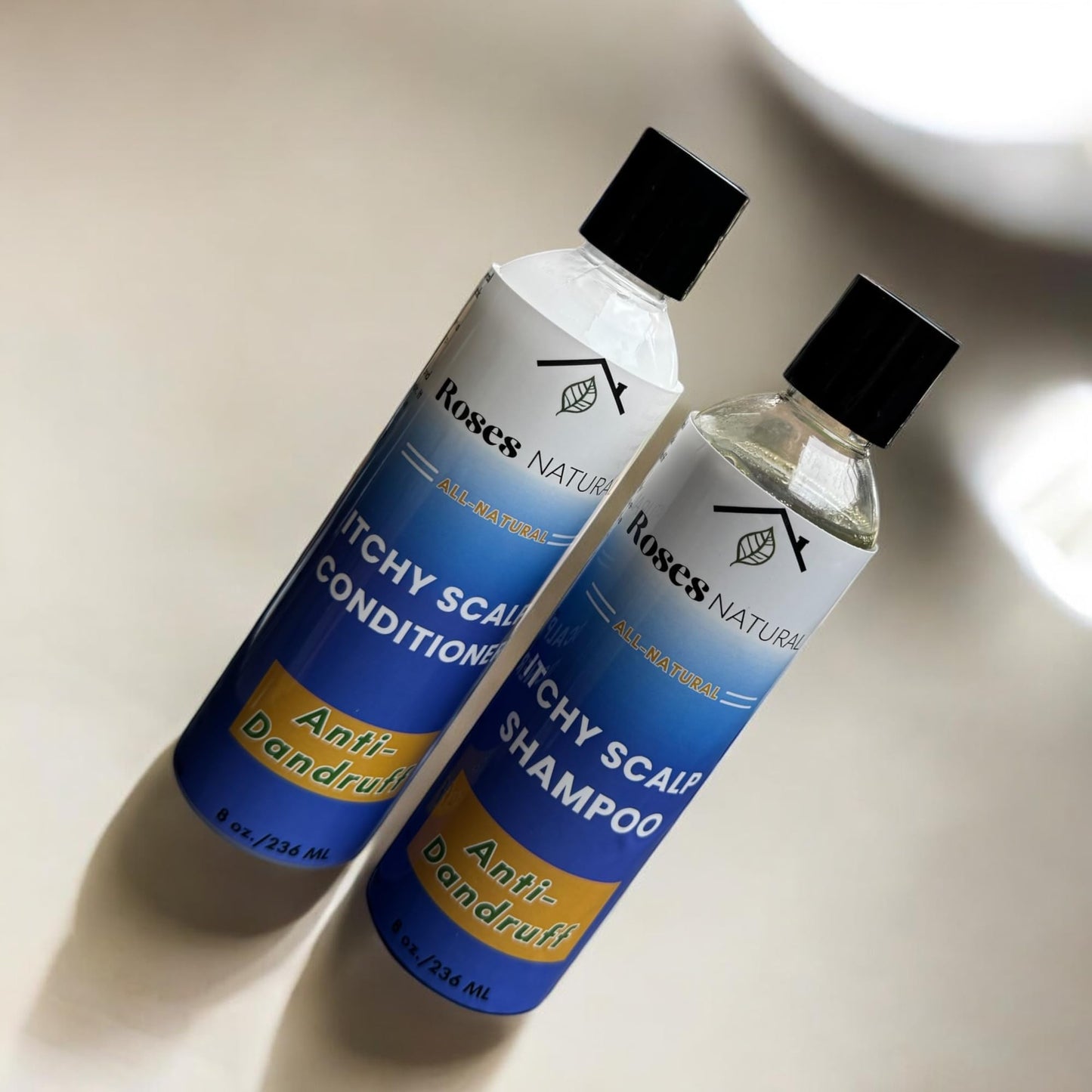 Itchy Scalp Shampoo & Conditioner Set, 8 oz Each, African Black Soap Shampoo, Dandruff shampoo & Conditioner, All-Natural Treatment, Dry & Itchy Scalp Beauty & Personal Care Roses Natural