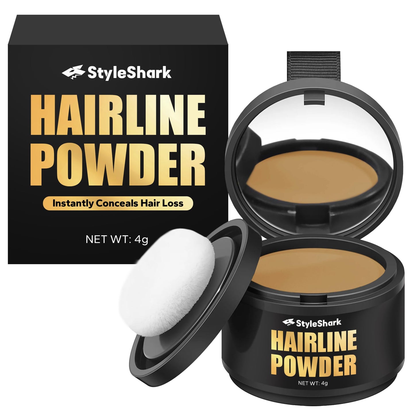 StyleShark Hairline Powder for Women & Men - Stain-Proof Touch Up for Thinning Hair, Quick Sweatproof Cover Up (Sandy Blonde) Beauty & Personal Care StyleShark