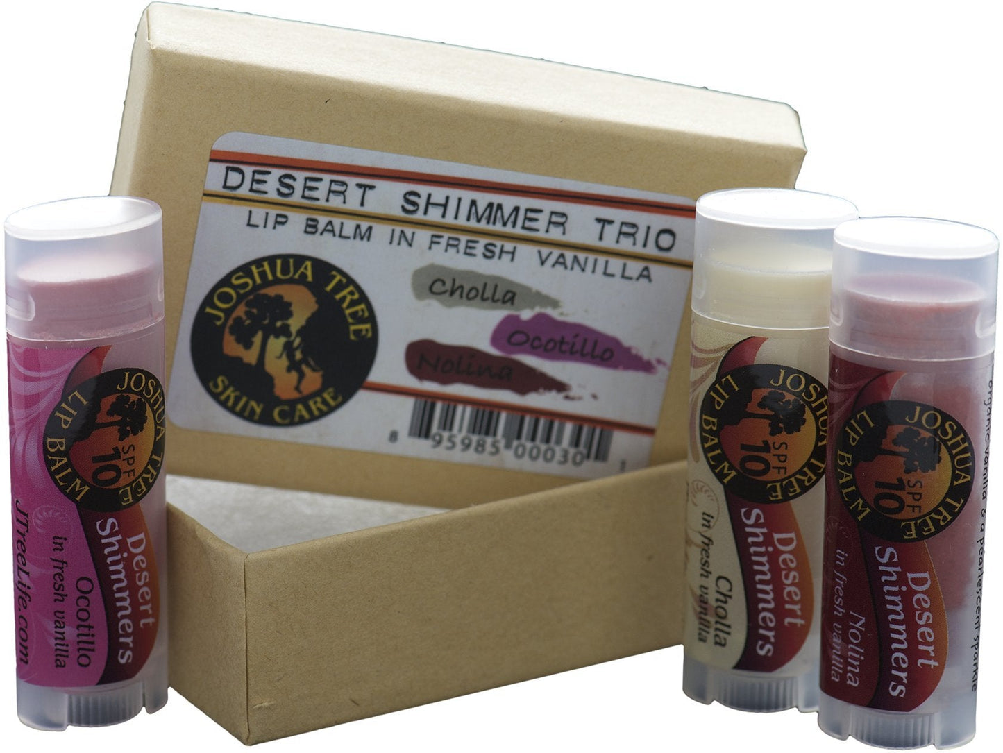 Joshua Tree Organic Lip Balm - Desert Shimmer Trio Gift Set (Cholla, Ocotillo and Nolina) Beauty & Personal Care JOSHUA TREE