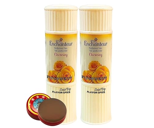 Enchanteur Charming Perfumed Powder 125g (2 Packs) | with 1 Free Essential hot Balm Beauty & Personal Care Flavor Spice