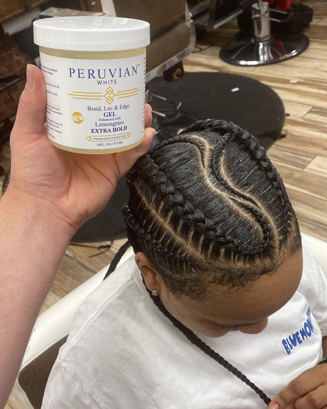 Peruvian white Braid, Loc, and Edge Gel EXTRA HOLD for Relaxed & Natural Hair, 16 oz. (Apple Cider Vinegar) Beauty & Personal Care Peruvian white