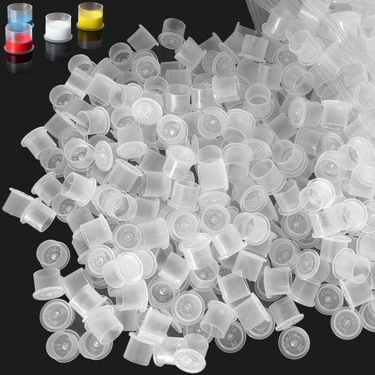 Tattoo Ink Caps - Emalla 1000Pcs Small Tattoo Ink Cups Disposable Ink Caps with Base #11MM Plastic Tattoo Caps Pigment Container Ink Cups for Tattoo Beauty and Personal Care Emalla Default Title