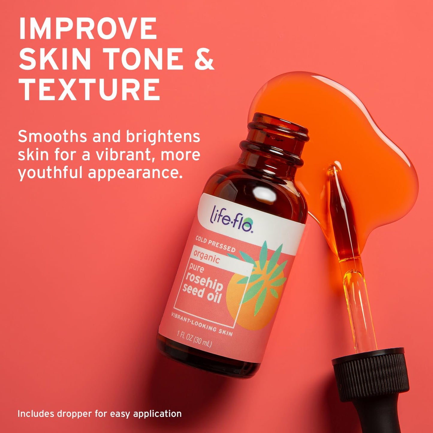 LIFE-FLO Pure Organic Rosehip Seed Oil, Hydrating Face Oil, Dry Skin Care, Cold Pressed from Organic Rose Hips, Rich in Fatty Acids and Vitamin A Beauty & Personal Care LIFE-FLO