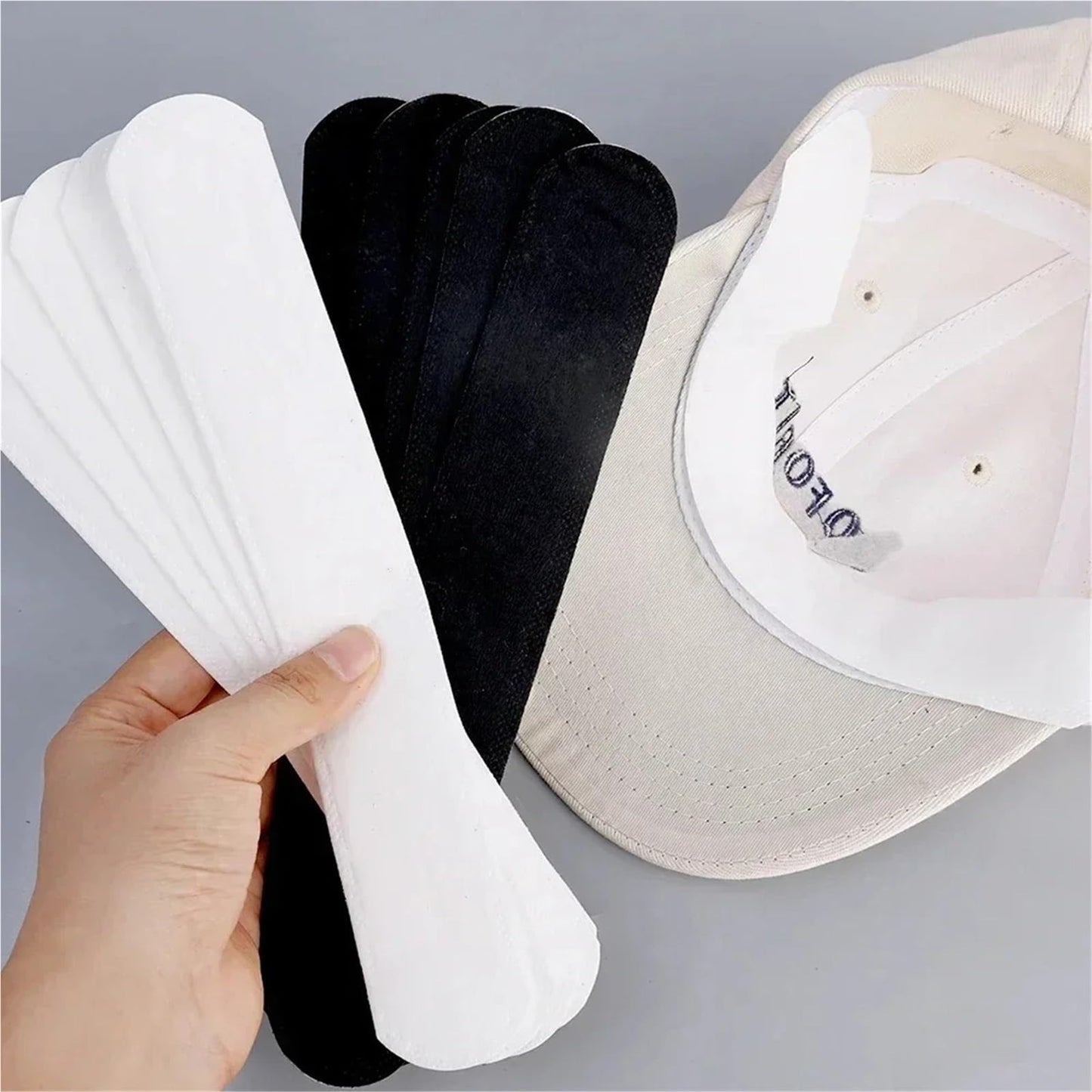 Cyyaog Collar Protectors for Shirts 100pcs Hat Sweat Absorber Stickers Anti-Dirt Sports Belt Cap Rim Invisible Tape(White) Beauty and Personal Care Cyyaog