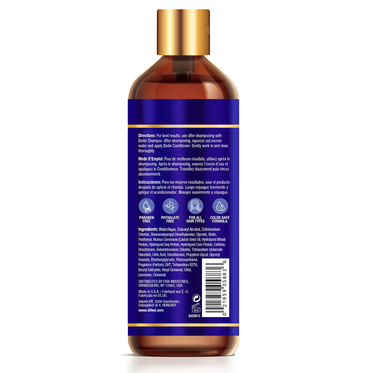 Difeel Pro-Growth Biotin Conditioner for Hair Growth 12 oz. - Conditioner for Thin Hair
