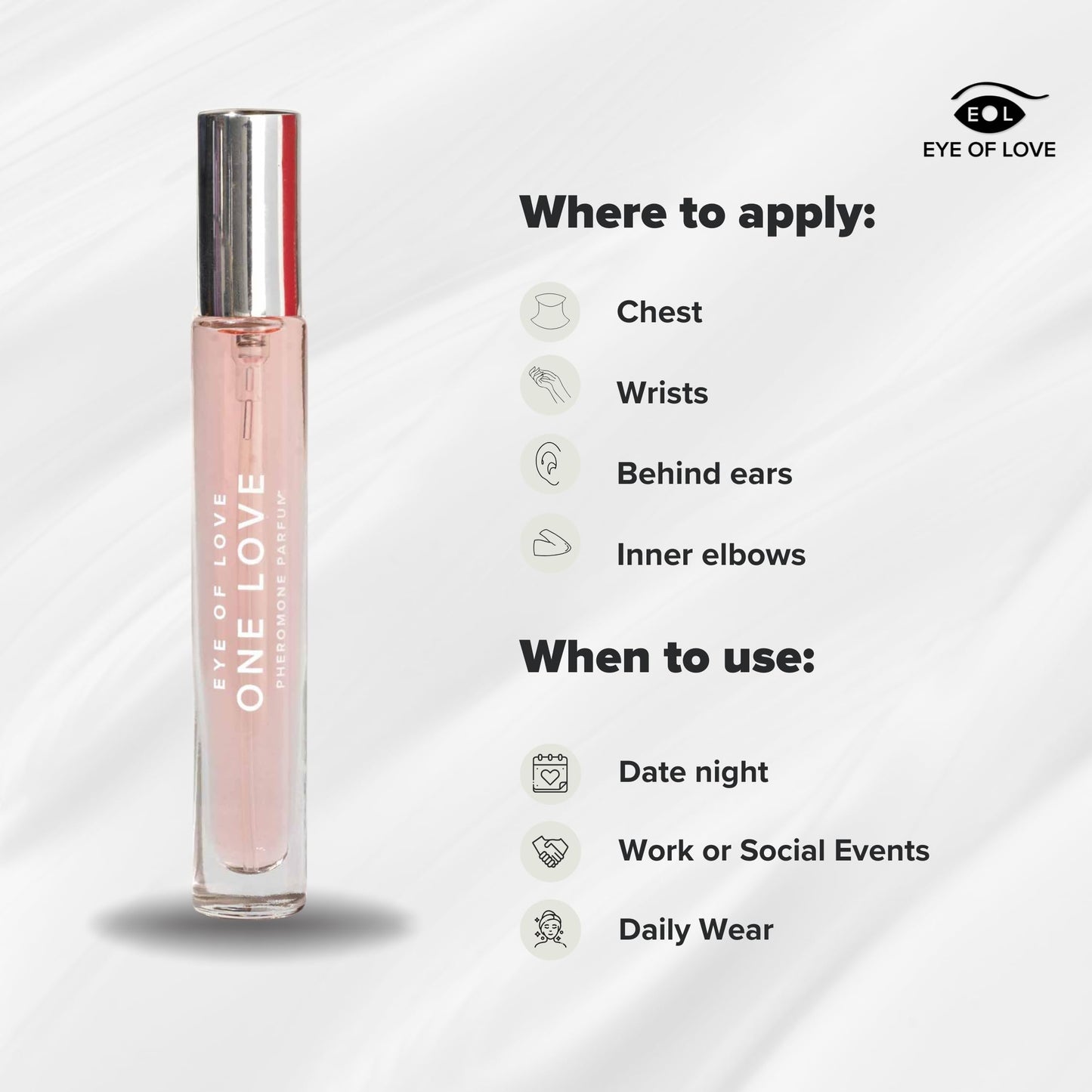 Eye Of Love One Love Pheromone Parfum for Women, 10ml Travel Size, Soft Warm Floral Fragrance for Daily and Evening Wear Beauty & Personal Care EOL EYE OF LOVE
