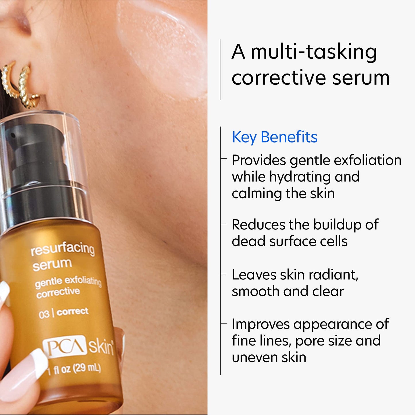PCA SKIN Resurfacing Serum - Gentle Exfoliating Facial Corrective with Lactic & Glycolic Acid for Bright, Even Skin (1 fl oz) Beauty & Personal Care PCA SKIN