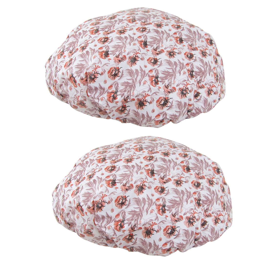 Ruilogod Flower Printed Women Bathing Shower Cap 2 Pcs Brown Pink (id: 674 e71 dfb 3bd 909 Beauty and Personal Care Ruilogod