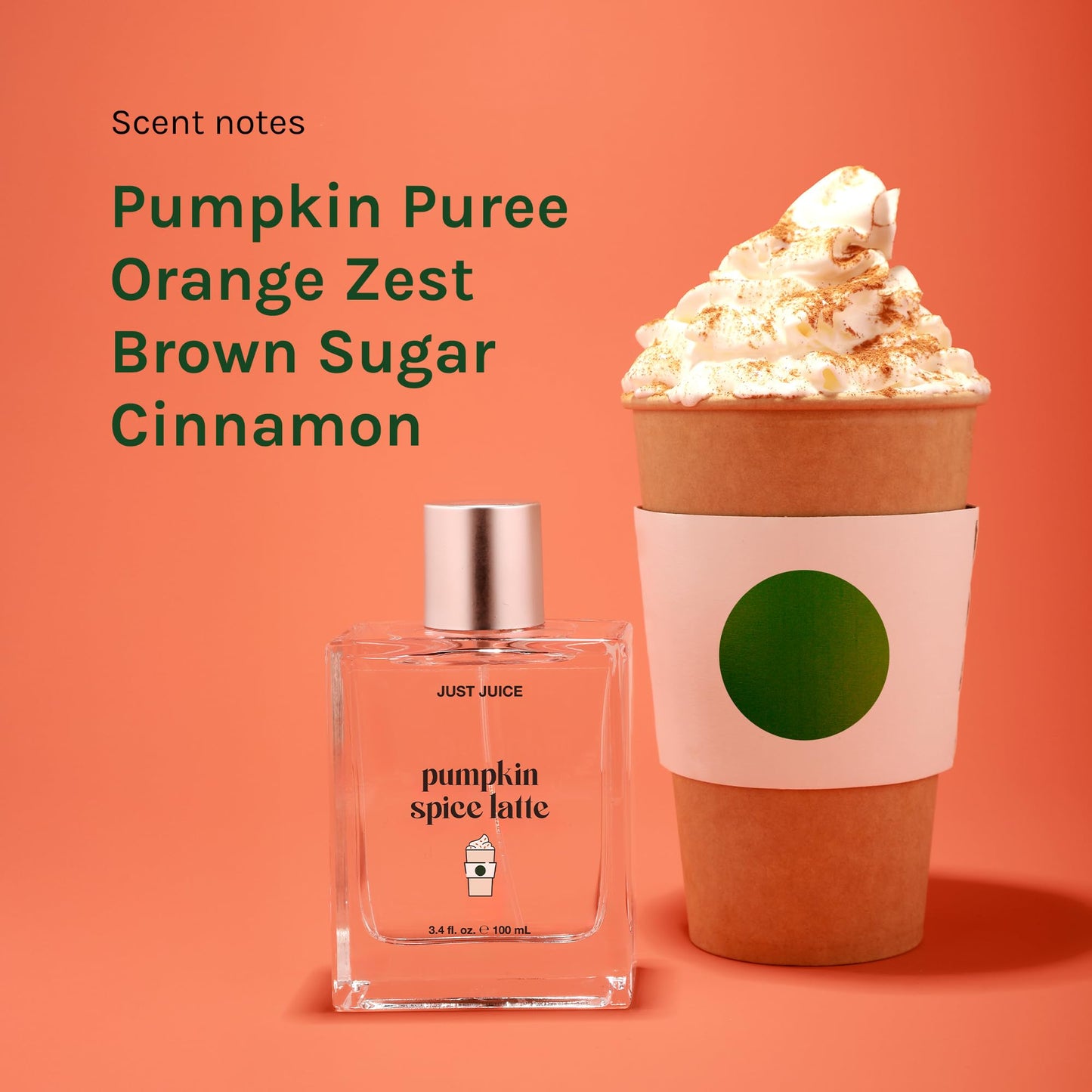 Just Juice Pumpkin Spice Latte - Warm Vanilla Perfume for Women and Men - Pumpkin Spice Perfume with Nutmeg, Cinnamon, Tonka Bean - 3.4 oz Beauty & Personal Care Just Juice