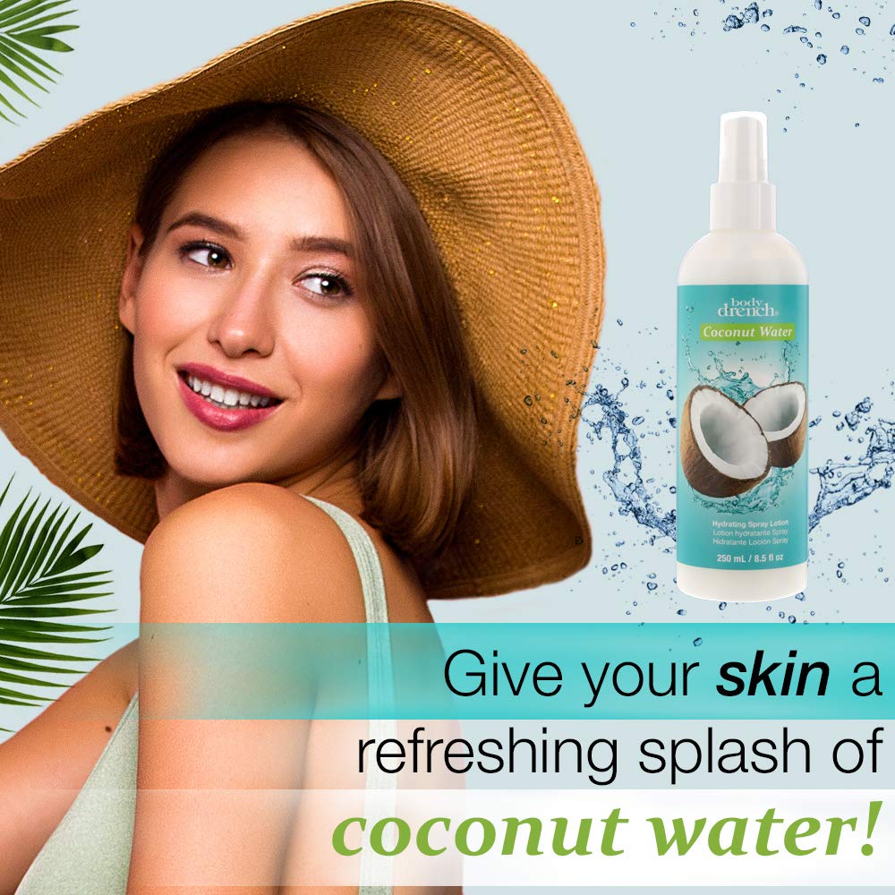 Body Drench Coconut Water Hydrating Spray Lotion for All Skin Types, 8.5 fl oz Beauty & Personal Care Body Drench