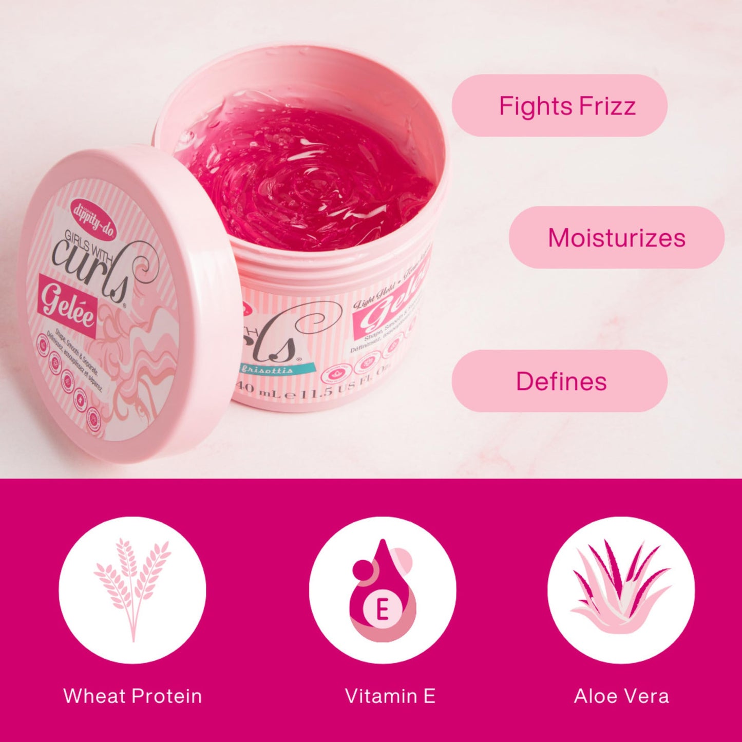 Dippity Do Girls with Curls Light Hold Gelee, Shape, Smooth & Separate Curls, Formulated with Aloe, Vitamin E & Wheat Protein, Frizz-Free, Never Beauty & Personal Care Dippity Do