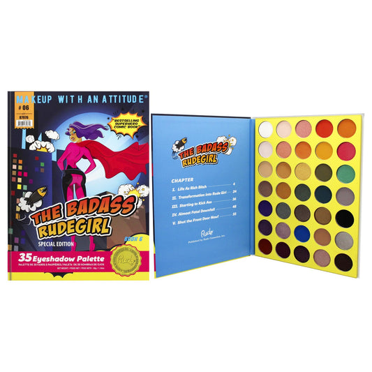 Rude Cosmetics The Badass Rudegirl 35 Eyeshadow Palette - Book 6 for Women - 1.34 oz Eye Shadow Beauty & Personal Care RUDE
