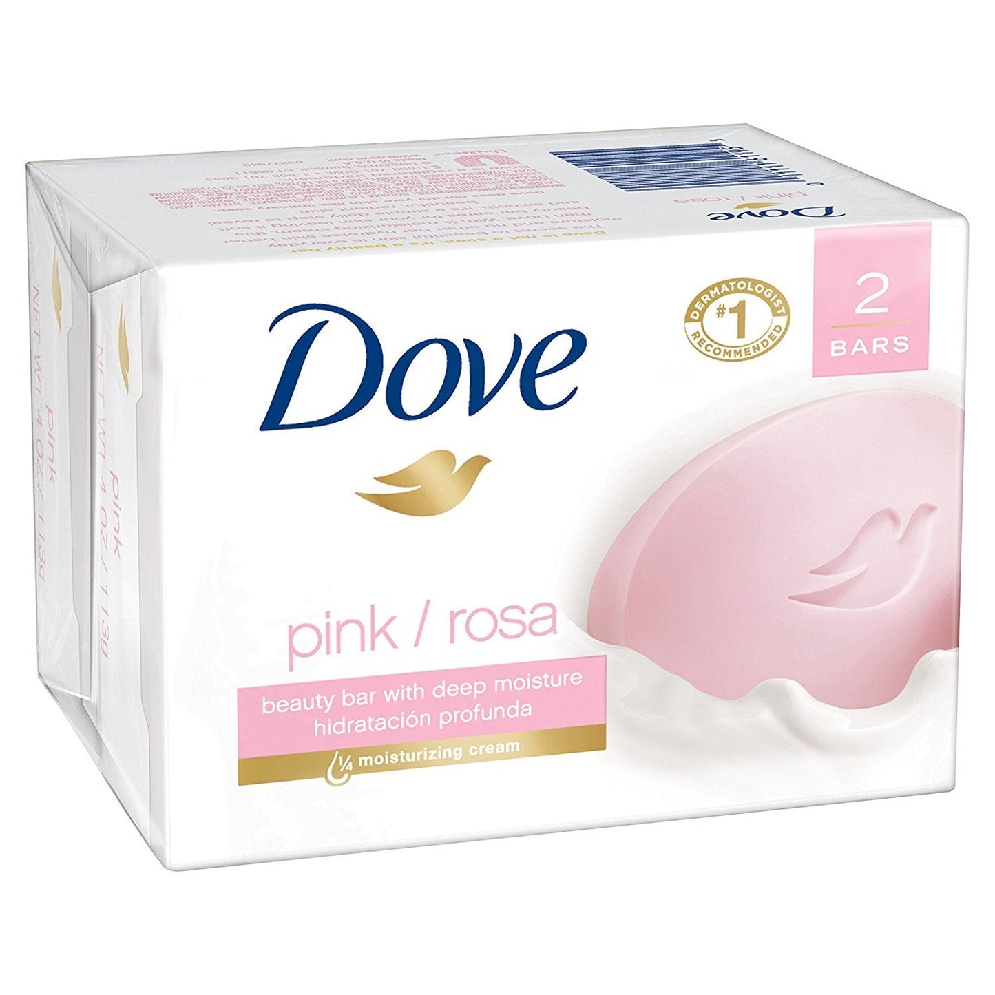 Dove Beauty Bar Soap - Pink/Rosa - 2 Count 4 OZ Bars Per Package - Pack of 4 Packages (Total of 8 Bars) Beauty & Personal Care Dove