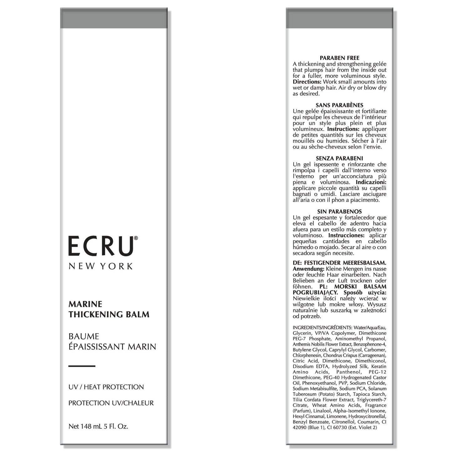 ECRU Marine Thickening Balm, Hair Thickening Gel, Thickener for Volumizing, Hair Styling Products, 5oz Beauty & Personal Care Ecru New York