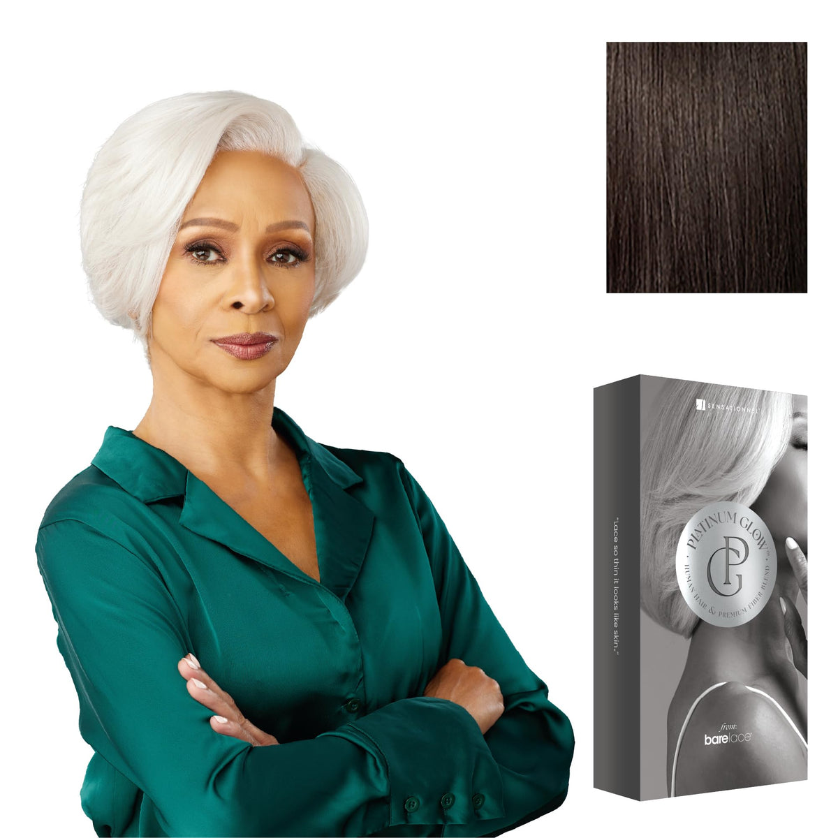 Sensationnel Platinum Glow 13x6 Wig-Catherine, 2 DARKBROWN