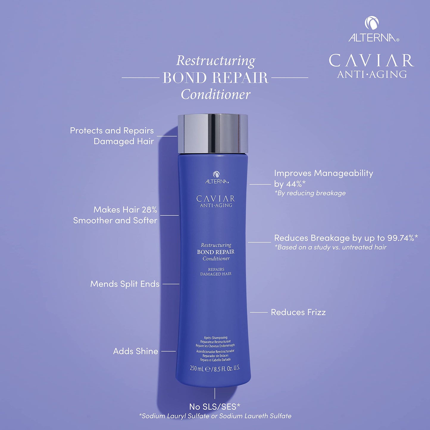 Alterna Caviar Anti-Aging Restructuring Bond Repair Shampoo/ Conditoner Set, 8.5 Fl Oz (Pack of 2) Beauty & Personal Care Alterna