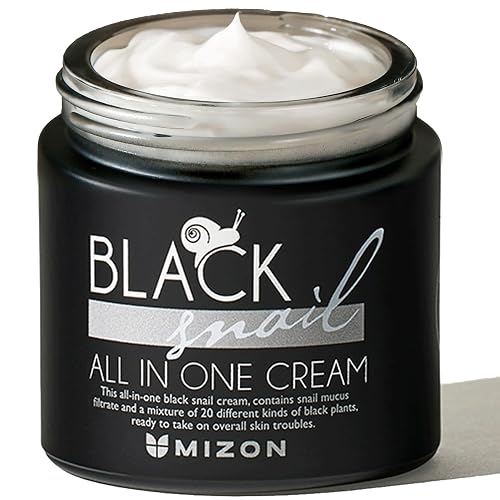 MIZON Black Snail All in One Cream Intensive Korean Skin Care Facial Moisturizer with Snail Mucin Extract (2.54 fl oz) Beauty & Personal Care MIZON