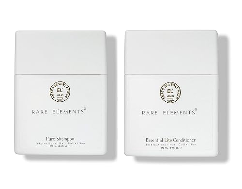 Rare Elements Pure Shampoo & Essential Lite Conditioner Set with Gute Carrying Bag (Three Piece Bundle) 8 oz per unit Beauty & Personal Care Rare Elements