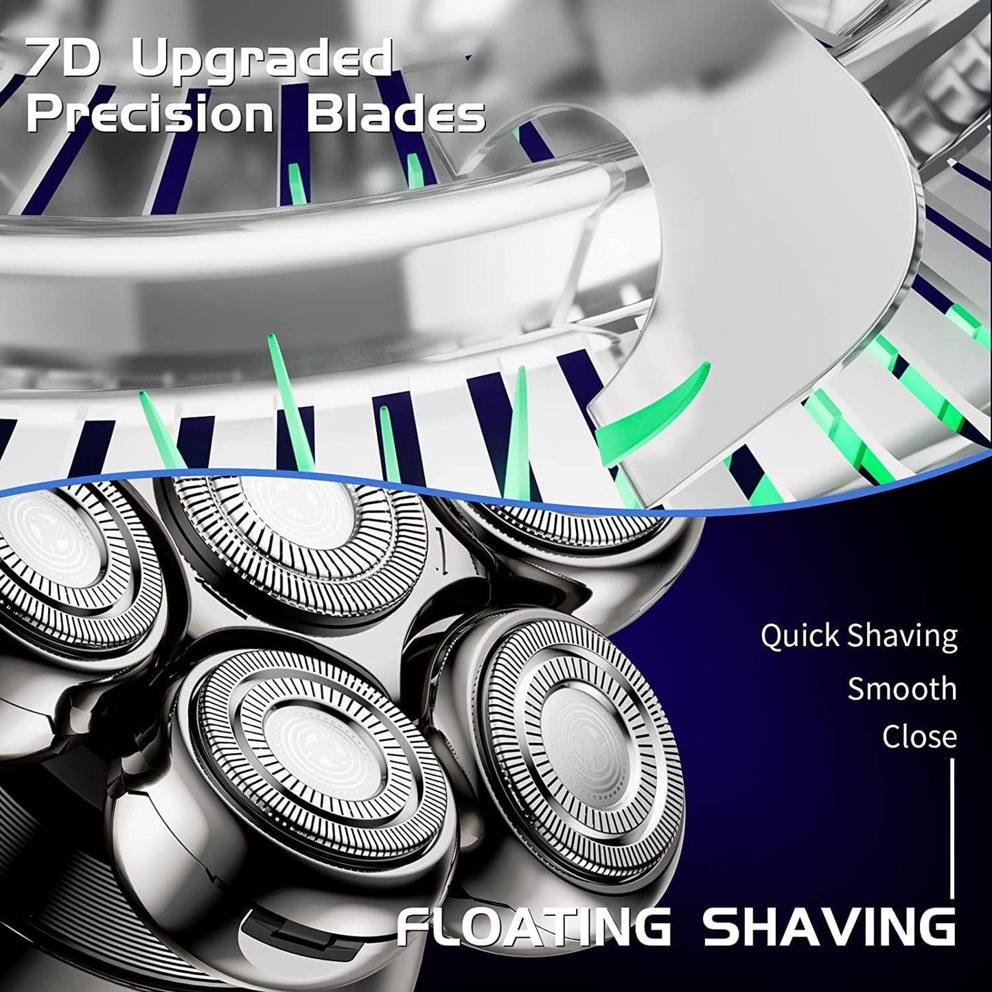 Head Shavers for Bald Men, 5 In 1 Waterproof LCD Bald Head Shavers Wet/Dry Cordless Head Shavers For Bald Men 7D Electric Razor Grooming Kit Beauty and Personal Care MAYiT