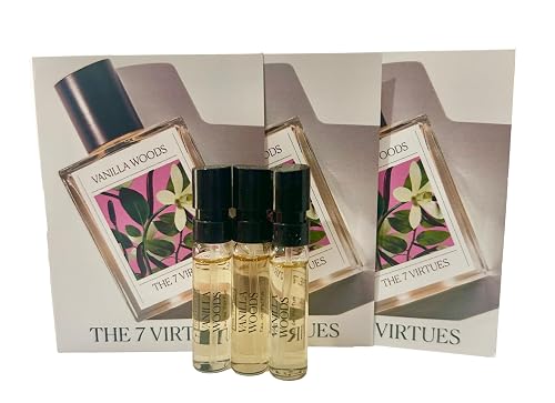 The 7 virtues VANILLA WOODS Sample Perfume Women Pour Femme EDP Spray 1.7 ml oz - set of 3 (0492) Beauty & Personal Care The 7 virtues
