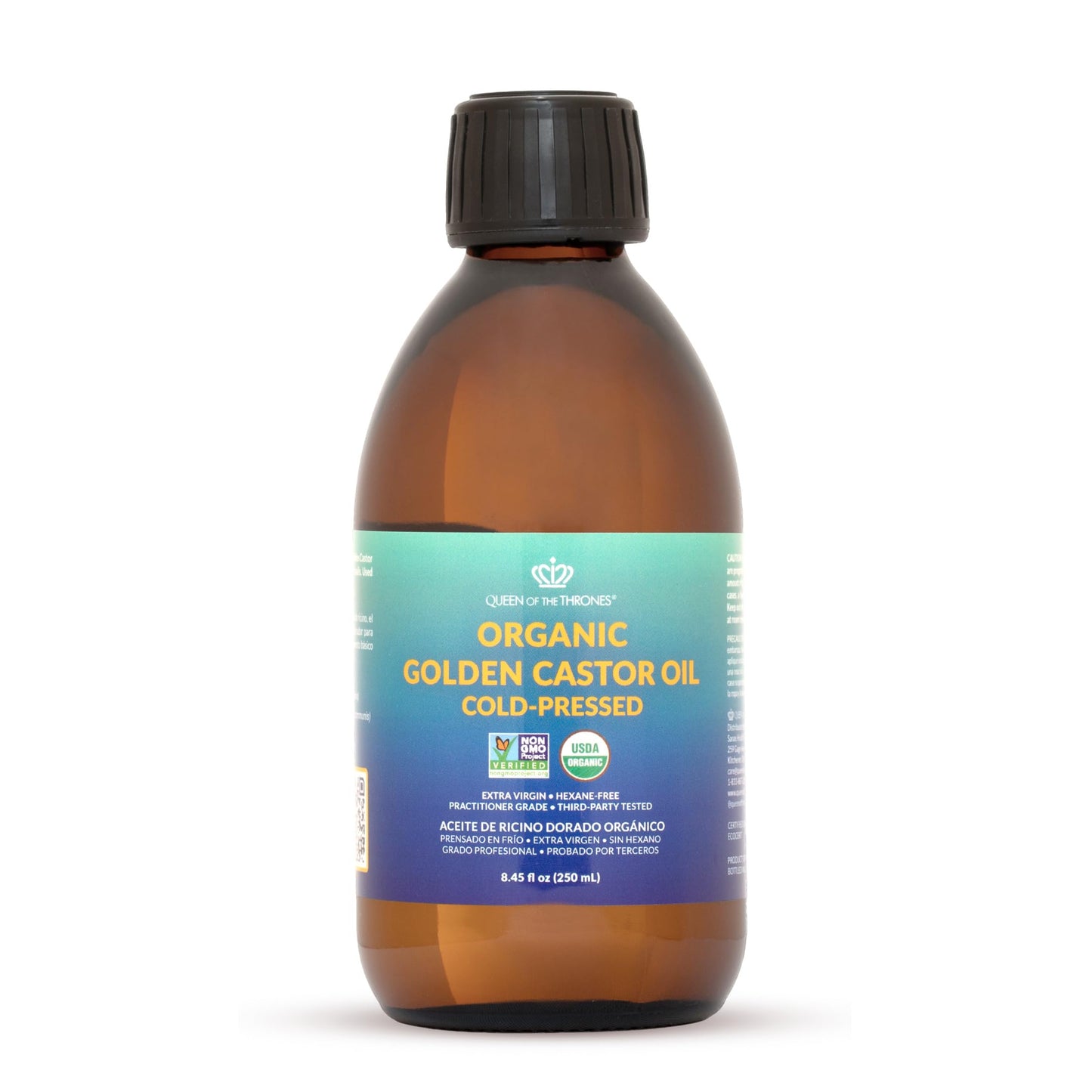 QUEEN OF THE THRONES Organic Golden Castor Oil | 100% Pure for Hair, Skin, Nails, Brows & Lashes | Hexane-Free | USDA Certified [8.4oz (250ml)] Beauty & Personal Care QUEEN OF THE THRONES