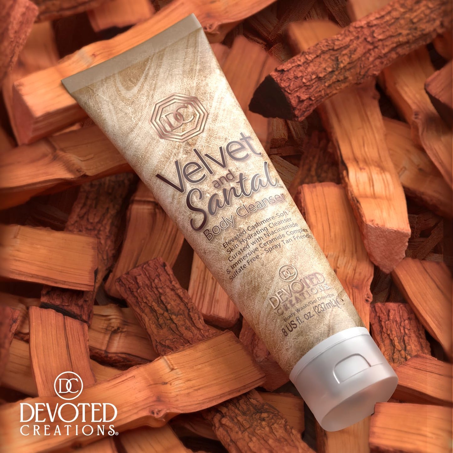 Devoted Creations Velvet and Santal Body Cleanser - Elevated Cashmere-Soft Skin Foaming Hydrating Body Cleanser Beauty & Personal Care Devoted Creations