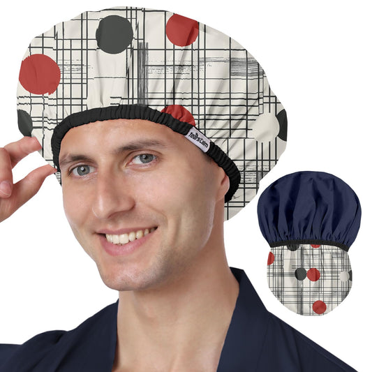 Years calm Shower Cap for Men, Waterproof Reusable Hair Cap with Dual-Layer Design, Reversible Double-Sided Use, Stretchable Elastic Band, Comfortable Beauty and Personal Care Years calm