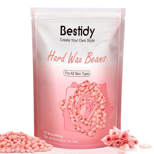 Bestidy Hard Wax Beads for Hair Removal, Waxing Beads for Coarse Hair, 500g Refill Wax Beads for Wax Warmer, Home Waxing for All Body and Brazilian Beauty and Personal Care Bestidy