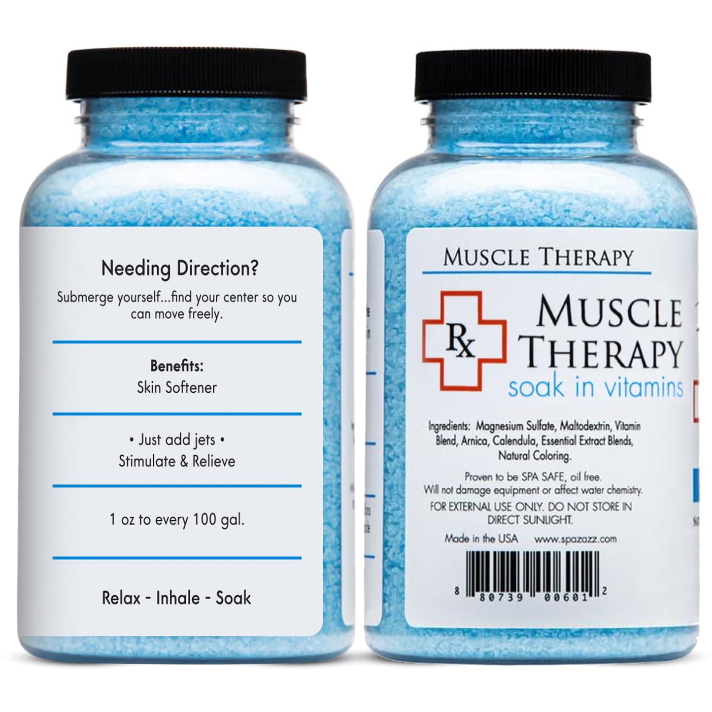 Spazazz Aromatherapy Spa and Bath Salts Crystals RX Therapy Collection 2 Pack Bundle- One 19 Oz Jar Each Spazazz Muscle Therapy and Joint Therapy Beauty & Personal Care Spazazz