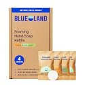 BLUELAND Foaming Hand Soap Refill Tablets, 4-Pack, Garden Blooms Variety Scents, Eco Friendly Cleaning Products, 4 x 9 Fl oz Beauty & Personal Care BLUELAND