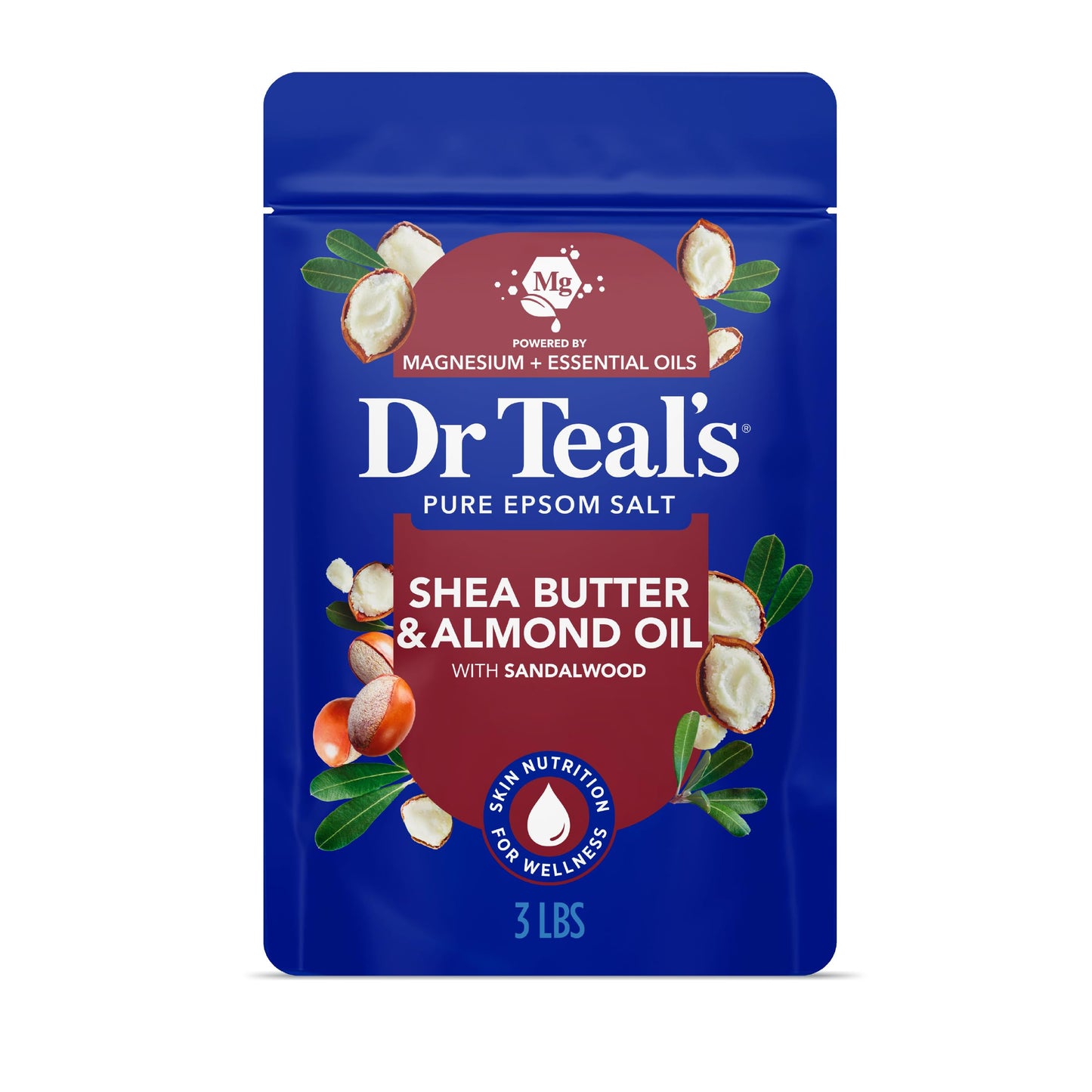 Dr Teal's Epsom Salt Magnesium Soak, Soften & Moisturize with Shea Butter & Almond Oil, 3 lbs Beauty and Personal Care Dr Teal's