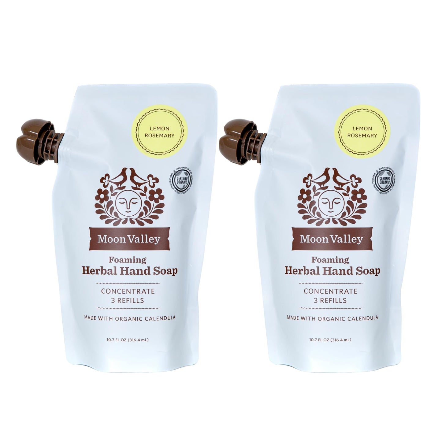Moon Valley Foaming Hand Soap Refill Pouch, Two-Pack Lemon Rosemary Soap, Vegan and Non-GMO, Environmentally Friendly Option Beauty & Personal Care Moon Valley Organics