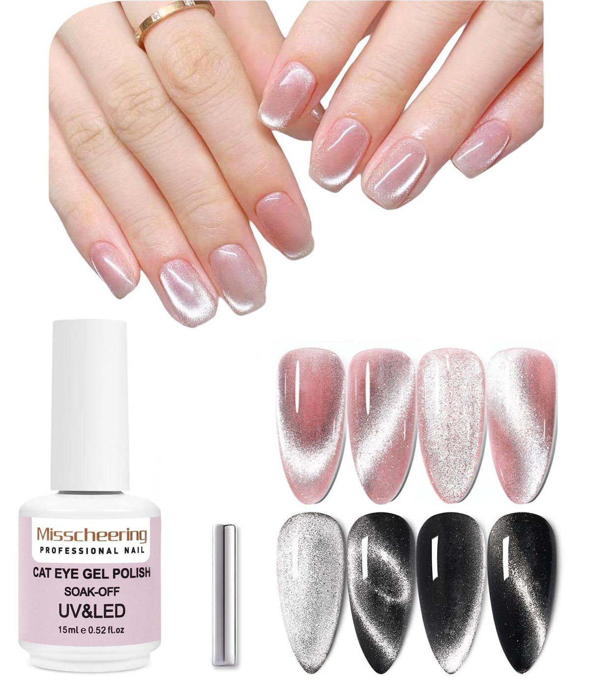 Major Dijit Cat Eye Gel Nail Polish Glitter Holographic Gel Polish with Magnet 15ml 9D Wide Translucent UV Cateye for Nail Art Beauty & Personal Care Major Dijit