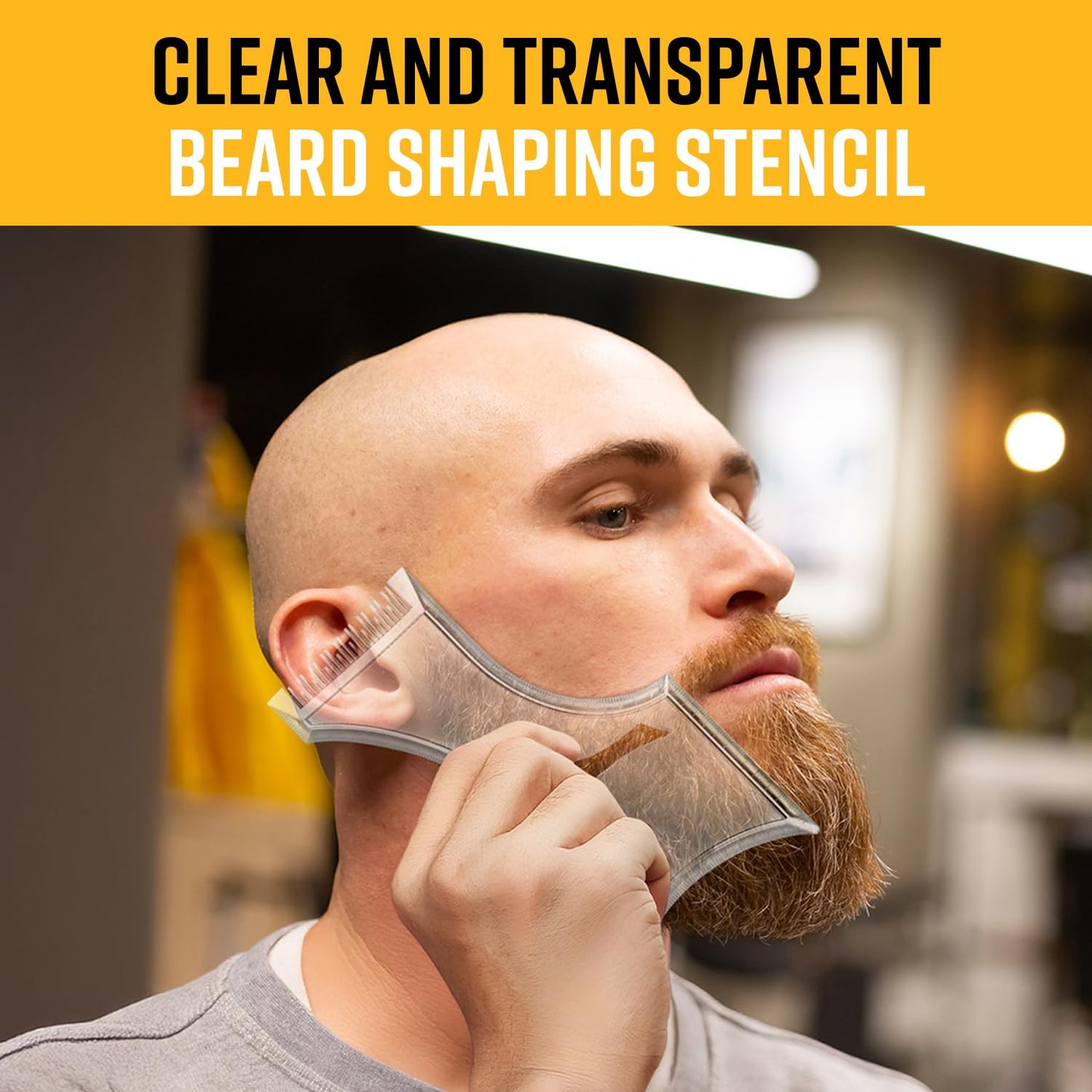 The Cut Buddy PLUS Beard Shaping Tool, Clear Template with Built-in Comb and Bonus Pencil, Ideal for Hairline, Beard, and Mustache Trimming Beauty and Personal Care The Cut Buddy