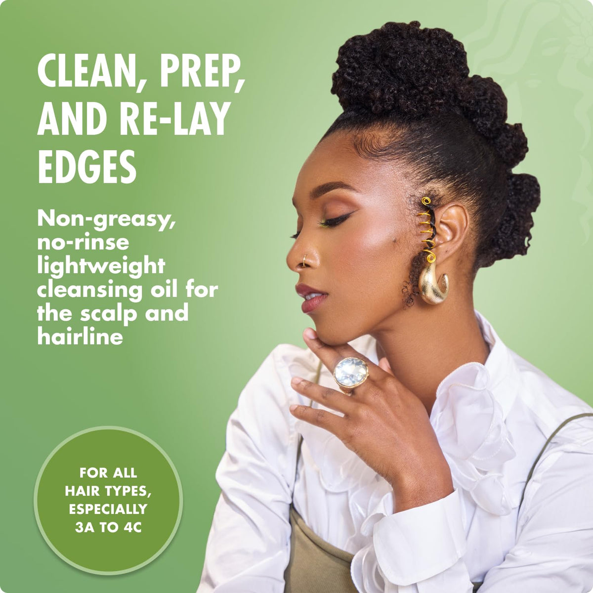 Mielle Organics Rosemary & Mint Scalp & Edge Cleansing Hair Oil - No-Rinse Scalp Cleanser for Product Build Up - Prolongs Hairstyles Between Wash Days