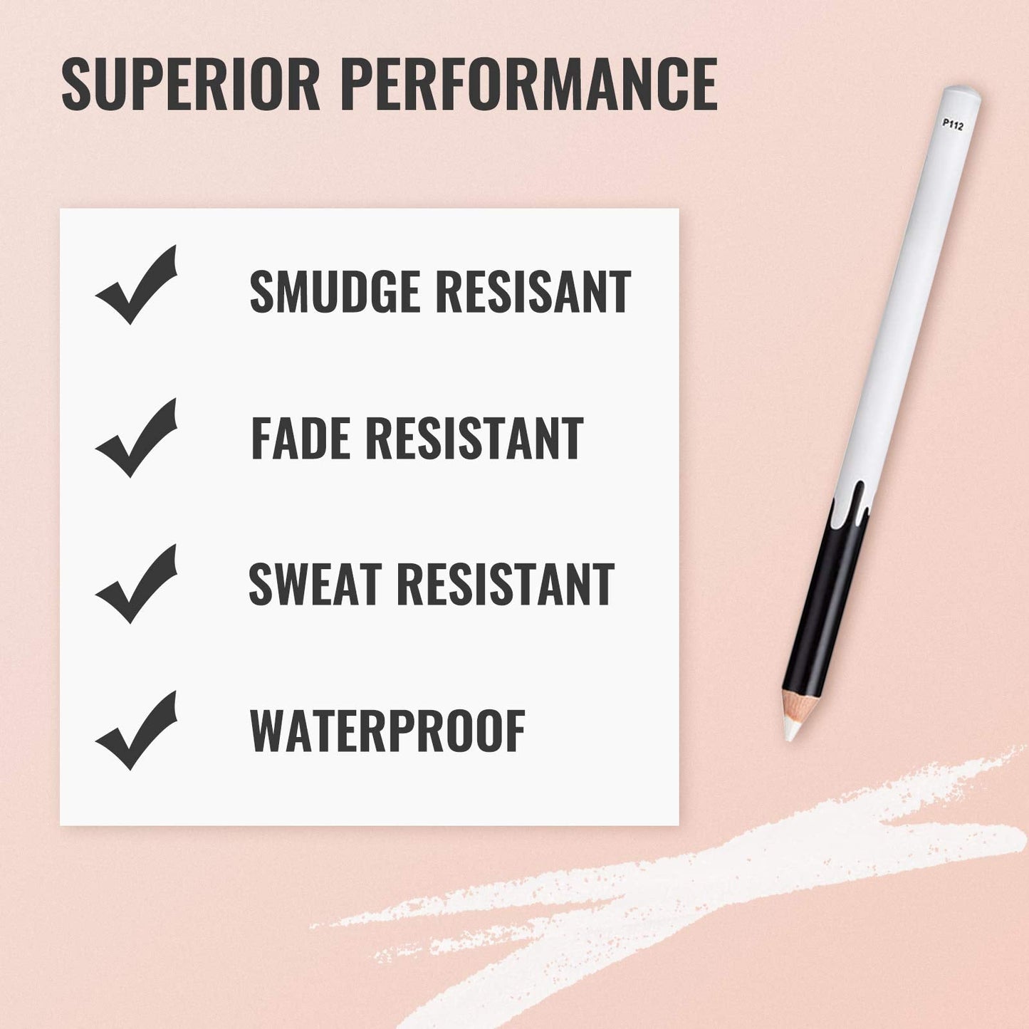 12PCS Erinde White Eyeliner Pencil, Soft Highlighter Gel Eyeliner Pencil, Eye Liner Pen, Professional Eye Bighten Eyeshadow Waterproof Matte Beauty & Personal Care Erinde
