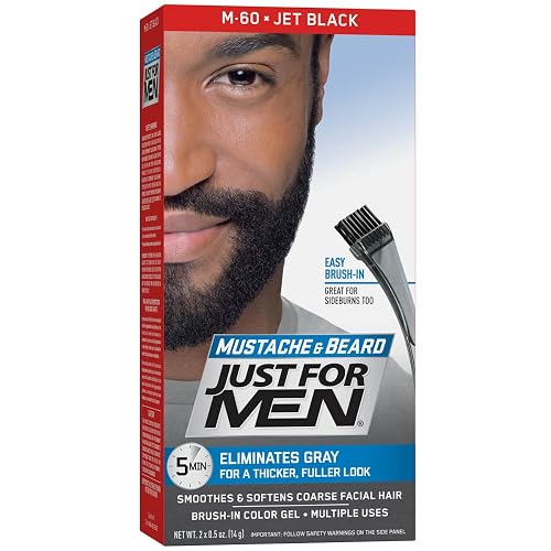 Mustache and Beard Brush-In Color Gel Jet Black Beauty & Personal Care Just for Men