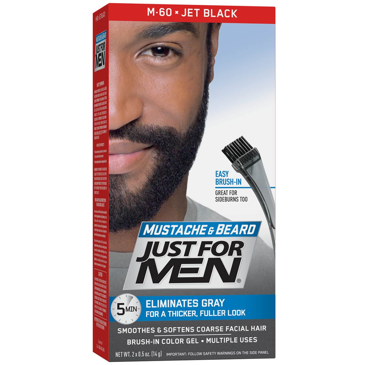 Mustache and Beard Brush-In Color Gel Jet Black Beauty & Personal Care Just for Men