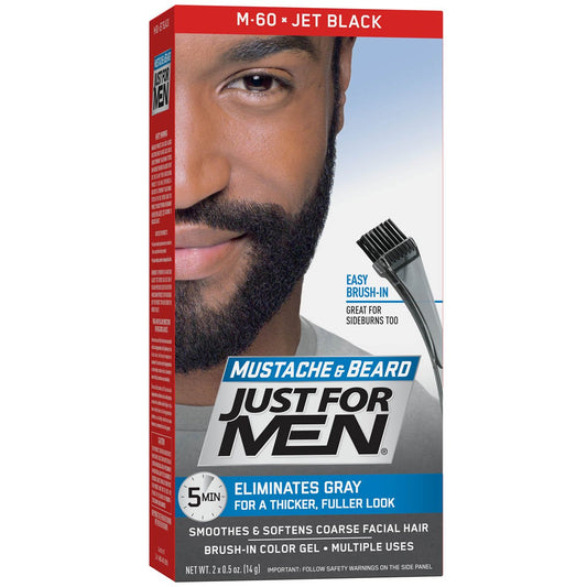Mustache and Beard Brush-In Color Gel Jet Black Beauty & Personal Care Just for Men
