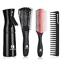 O BRUSHZOO Hair Brush Set, Detangler Brush for Natural 3/4abc Curly Hair, Hair Brushes for Women Men Kids Detangling Styling with Spray Bottle Beauty & Personal Care O BRUSHZOO