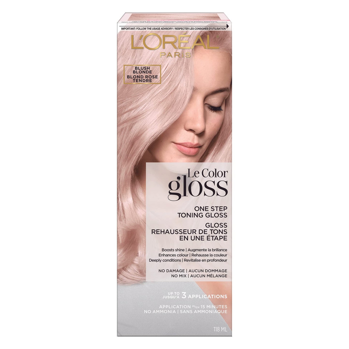 L’Oréal Paris Le Color Gloss One Step In-Shower Toning Hair Gloss, Neutralizes Brass, Conditions & Boosts Shine, Blush Blonde, 4 fl oz Beauty & Personal Care L'Oreal Paris