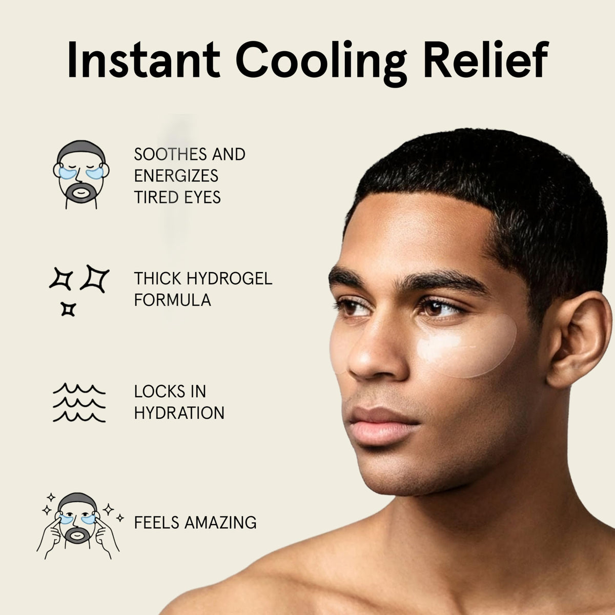 JAXON LANE BRO MASK Under Eye Patches for Men - Cooling Eye Patches for Dark Circles and Puffiness with Caffeine, Niacinamide, Hyaluronic Acid (2 x 6 Beauty & Personal Care JAXON LANE